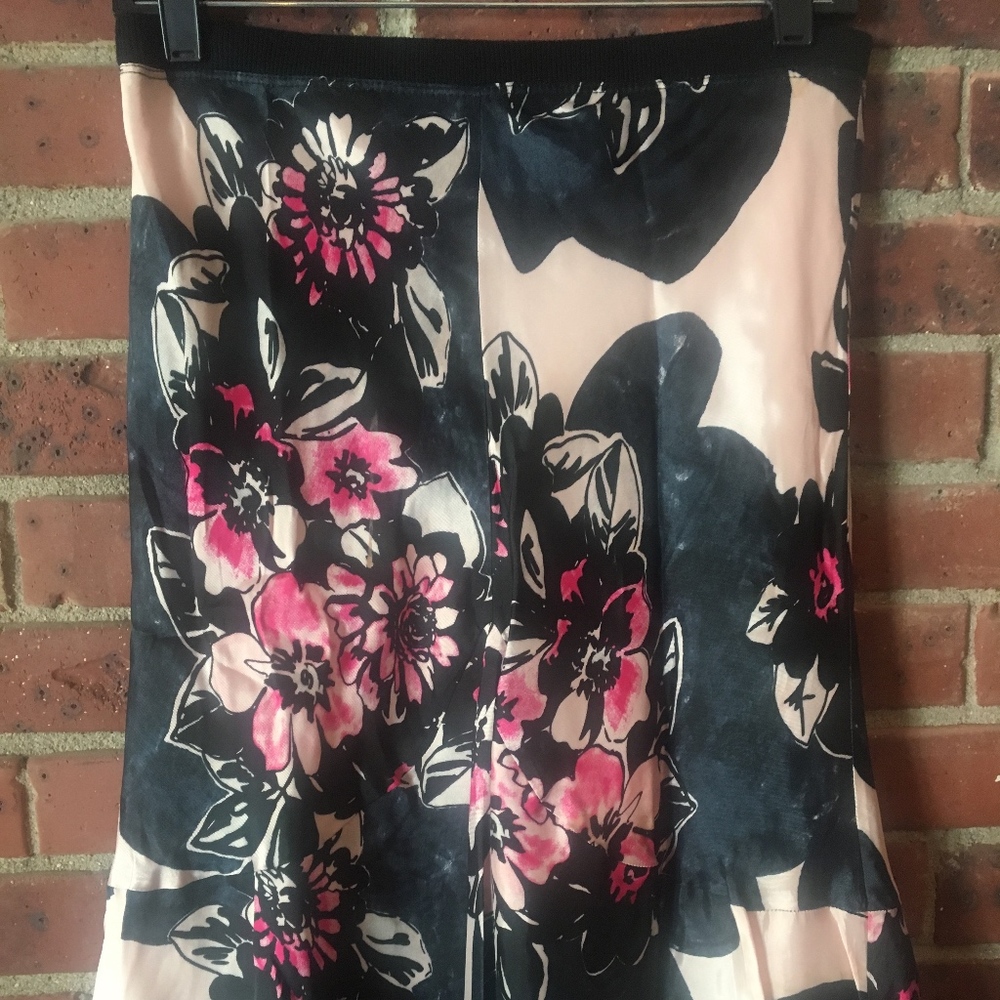 Mango Silk Flower Skirt with Flair